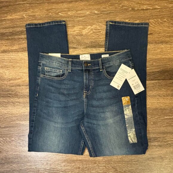 True Craft Womens Blue Slim Fit Medium Wash Denim Straight‎ Leg Jeans Size 18 - Picture 1 of 7